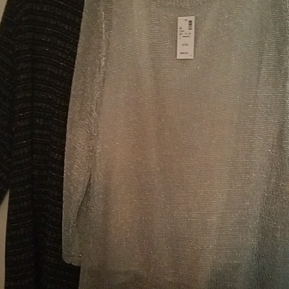 Two metallic sweaters plus size